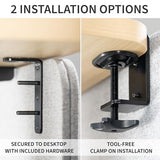 VIVO Clamp-on/Screw-on 71 x 24 inch Privacy Panel System, Sound Absorbing Cubicle Desk Divider, Acoustic Partition, 2 Panels, Gray, PP-2-V072G VIVO