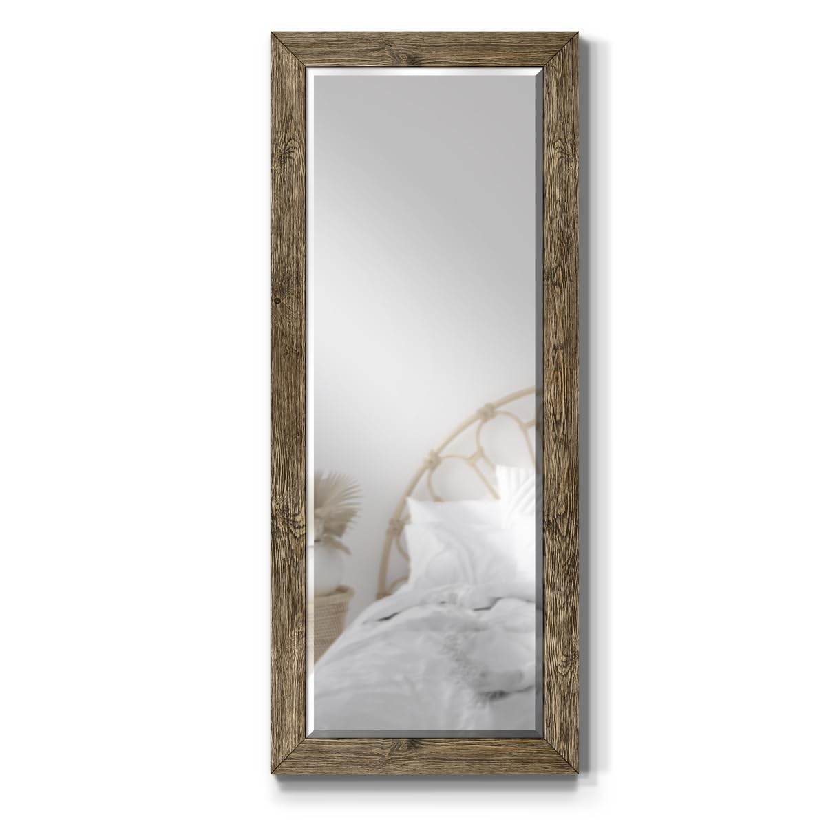 Wexford Home Barnwood Wood Full Length Mirror - Distressed Tonal Walnut (AR2-L05S) WEXFORD HOME