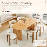 HMHKHN 90" Extendable Dining Table for 4 to 8, Oval Wooden Extendable Dining Room Table with Curved Fluted Wood Strip Base for Home (Natural, Table with 4 Panels) HMHKHN
