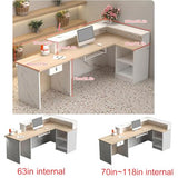 L Shaped Reception Desk with Counter, Office Front Desk Reception Counter with Lockable Drawer, Retail Checkout Modern Computer Workstation for Clothing Store Beauty Salon, SOHO, Shop Generic