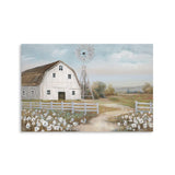 Barn Prints Farmhouse Old Barn Wall Art Handpainted Barn Painting Barn and Flowers Wall Decor Rustic Bedroom Wall Decor Farmhouse Barn Windmills Art for Bathroom Bedroom Living Room Framed Ready to Hang(24"x 16" ) Kunstorner