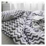 YUSIWOAL Black white Wave pattern Bedding Set Cotton Duvet Cover Set Twin Queen King Single Double Europe Family Size Bed Line,Summer Duvet Cover sets(C,King Size 4pcs) YUSIWOAL