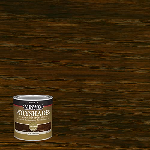Minwax PolyShades Wood Stain + Polyurethane Finish – ½ Pint, Espresso, Satin Minwax