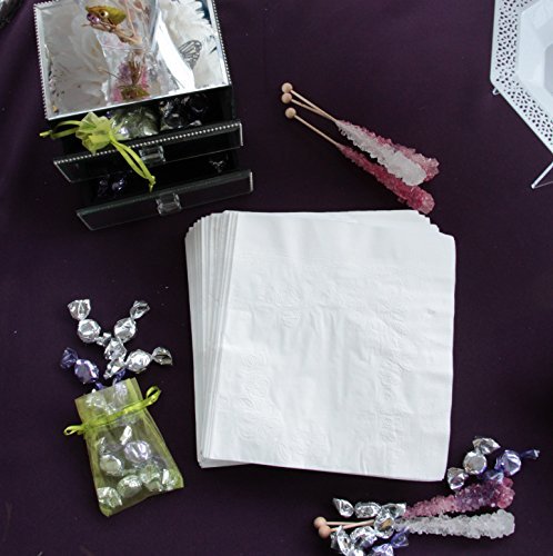 Lillian Tablesettings Premium White Napkins, Large Dinner Napkin, 3 Ply Paper White, 75 count Nicole Home Collection