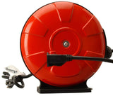 Woods 48004 14/3 SJTW Metal Extension Cord Reel with Locking Plug, Red, Feet, 30 Foot, Orange Woods