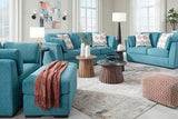 Signature Design by Ashley Keerwick Scandinavian Sofa with 4 Toss Pillows, Blue Signature Design by Ashley