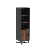 Sauder Canton Lane Industrial 3-Shelf Bookcase with Door/Book Shelf, Brew Oak Finish Sauder
