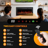 Sweetcrispy 36” Electric Fireplace Insert, Wall Mounted & Recessed Fireplace, 1500W Freestanding Fireplace Heater with Remote & Touch Panel Control, Adjustable Flame Effect, 12H Timer for Indoor use Sweetcrispy