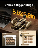 AlgoLaser 3W Mini Laser Engraver Machine - Small Laser Engraver for Beginner & DIY,8000mm/min High Speed & 150x150mm Work Area & Tilt Detection,Portable Laser Engraving for Wood, Leather, Plastic AlgoLaser