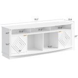 ONBRILL LED TV Stand for 80 Inch TV, Entertainment Center with Power Outlets, Modern TV Console Gaming Media Television Stands with Storage for Living Room, Bedroom, Gaming Room, 70 Inch, White ONBRILL
