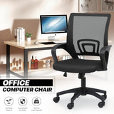 MoNiBloom Mesh Office Chair, Ergonomic Computer Chair for Adults, Rolling Swivel Mid-Back Desk Chair with Lumbar Support, Comfy Armrest for Home Office, Gaming, Black MoNiBloom
