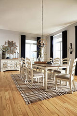 Signature Design by Ashley Realyn French Country Dining Extension Table, Seats up to 8, Chipped White Signature Design by Ashley