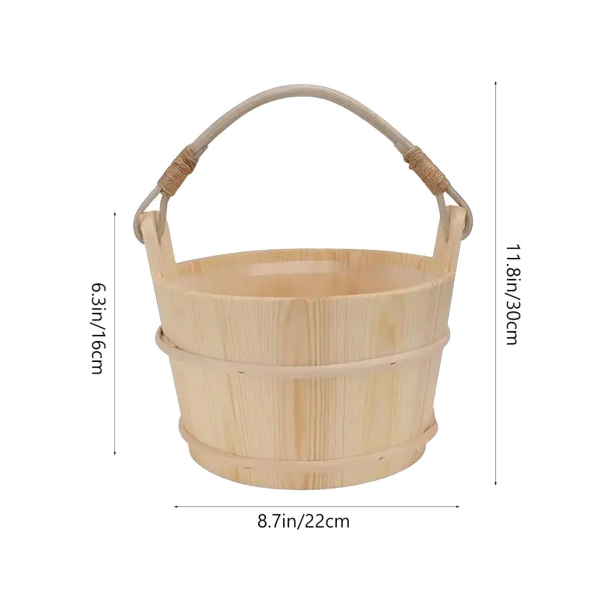Sauna Bucket Wooden Ladle Bathing Pail Spoon Large Capacity Bath Accessories Barrel Tub Foot Spoon for Sauna Room Hotel Women Bothyi