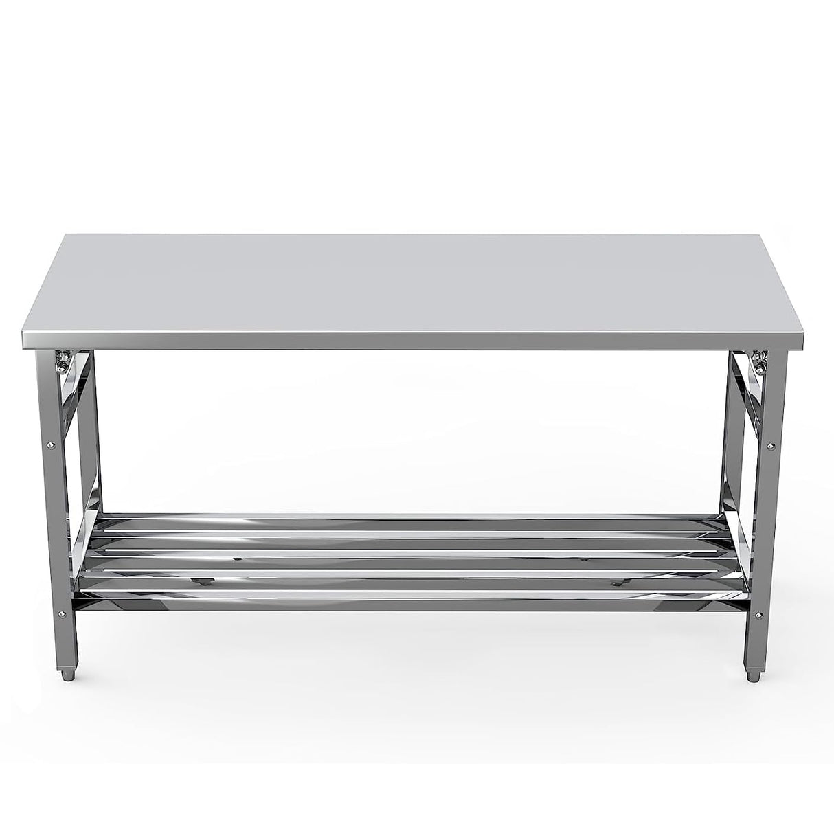 24 x 60 Inch Stainless Steel Folding Table for Prep & Work, NSF Commercial Heavy-duty Stainless Steel Kitchen Island with Undershelf for Restaurant and Home Fashionwu