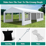 GARTOO 20' x 30' Canopy Party Tent & Carport - Heavy Duty Outdoor Wedding Gazebo with 4 Sand Bags, Event Shelter Canopy for Outdoor Event, Wedding, Birthday Party GARTOO
