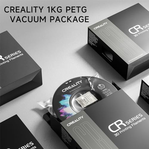 CREALITY PETG Filament 1.75mm 3D Printer Filament, 1kg (2.2lb) Neatly Wound Spool, Dimensional Accuracy ±0.03mm, 2024 Latest Batch, Fit for Ender, Bambu Lab, Anycubic,ELEGOO FDM Printers, Black Creality