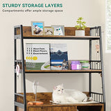 YITAHOME Cat Litter Box Enclosure with Shelves Storage, Indoor Large Litter Box Furniture Wooden Hidden Cat Cabinet Washroom Corner, Rustic Brown YITAHOME