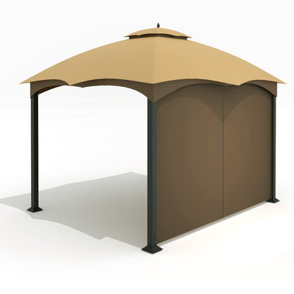 Tanxianzhe Gazebo Replacement Privacy Curtain with Zipper Outdoor Universal Privacy Panel Sidewall for 10' x 12' Gazebo (Brown) - WoodArtSupply