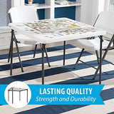 LIFETIME 80783 37-Inch Commercial Grade Square Folding Card Table, White Granite LIFETIME