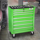 DNA MOTORING 7-Drawer Rolling Tool Cabinet Chest with Keyed Locking System Non-Slip Mat, for Garage Warehouse Workshop, Green, TOOLS-00399 DNA MOTORING