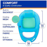 SwimWays Spring Float Premium Recliner Pool Lounger, Inflatable Pool Floats Adult with Fast Inflation for Ages 15 & Up, Sky Blue