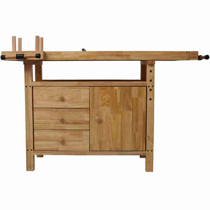 Wood Workbench,Wooden Workbench for Garage Workshop and Home - Acacia Woodworking Bench - WoodArtSupply