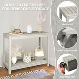 DWVO 38.3" Outdoor Bar Table Console Table, HIPS Material Indoor Outdoor Multifunctional Buffet Bar Storage Organizer with Adjustable Feet (Grey) DWVO