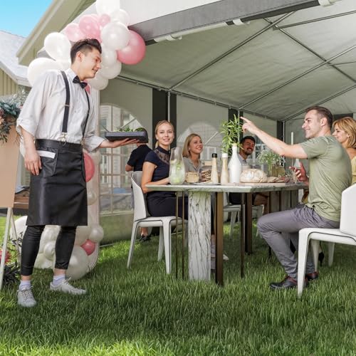 Outsunny 20 x 40 ft Heavy Duty Party Tent Outdoor Gazebo Wedding Tent Event Shelter Carport BBQ with Removable Sidewalls & Windows, Outside Waterproof Canopy for Parties, White and Gray Outsunny