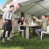 Outsunny 20 x 40 ft Heavy Duty Party Tent Outdoor Gazebo Wedding Tent Event Shelter Carport BBQ with Removable Sidewalls & Windows, Outside Waterproof Canopy for Parties, White and Gray Outsunny