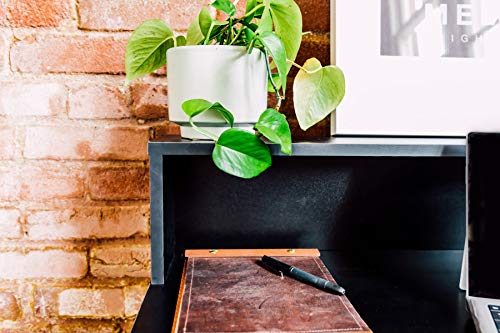 OneSpace Lennox Hutch Computer Desk, Small Desk for Home Office, Compact Writing Desk, Black OneSpace