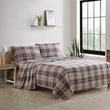 Eddie Bauer - Flannel Sheets Queen Size, Anti-Pilling & Wrinkle Resistant Cotton, Touchably Soft for All-Season Comfort - Bed Sheets with Matching Pillowcases & Fitted Sheet (Montlake Plaid Red) Eddie Bauer