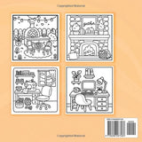 Welcome Home—A cozy coloring book: for Adults and Teens | Cute room scenes in a relaxing easy and simple style Majosta