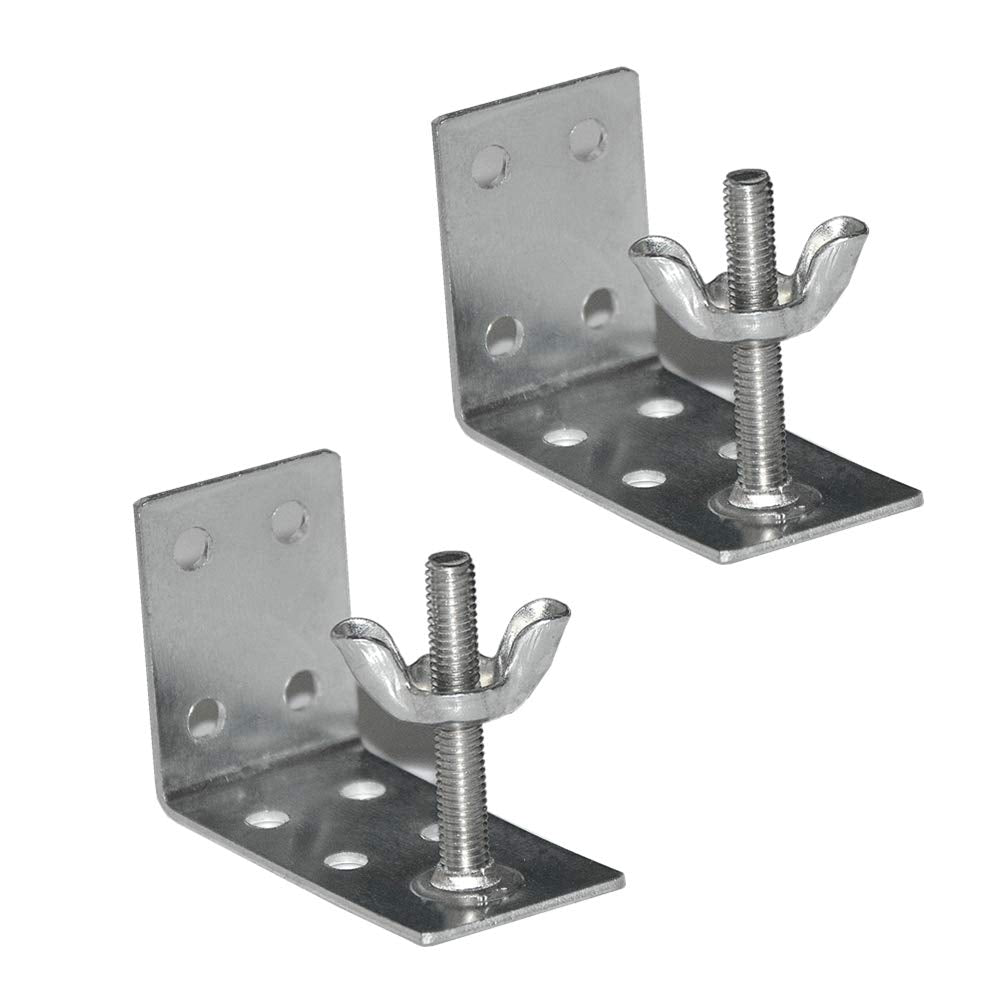 2pcs Mounting L Bracket and wingnut for Woven Wood or Bamboo Shade Universal Design for Inside, Ceiling or Wall Mount Roman Fold Shade Cutelec