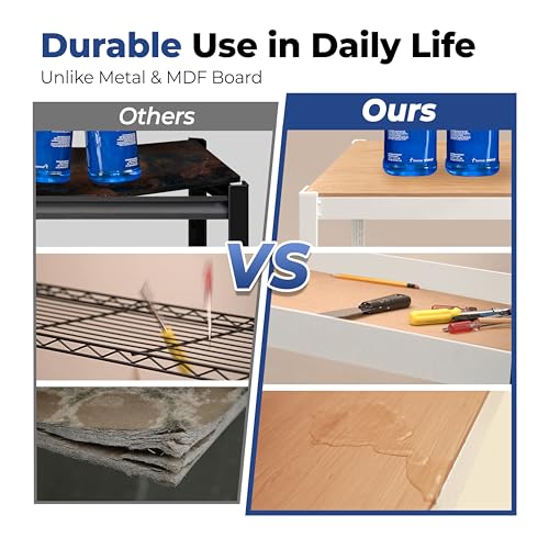 HOMEDANT House White 5-Tier Metal Boltless Rolling Cart Shelf Rack Casters Heavy Duty Wheel Shelving Unit Adjustable Storage Shelves Organizer Shelf Kitchen Garage 48.1" W x 18.5" D x 75.4" H 1Pack HOMEDANT