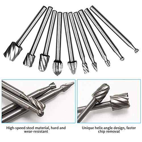 HSS Router Carbide Engraving Bits and Router Bit Set 1/8"(3.2mm) Shank HSS Rotary Router Bits Tool for DIY Woodworking Edge Grooving Wood Deburring Engraving and Milling,20 Pcs SaferCCTV