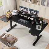 EnHomee 71 Inch Standing Desk Adjustable Electric with Monitor Stand, Computer Desk with Power Strip, Memory Height Home Office Desk for Home and Study Room, Black EnHomee