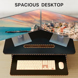 JOY worker Standing Desk Converter, 32" Wide Height Adjustable Sit Stand Up Desk Riser with Keyboard Tray, Desktop Workstation Riser for Home Office Computer Laptop, Particle Board, Black JOY worker