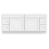 Vanity Art 72 Inch Bathroom Vanity with 2-Door 4-Drawer, Wood Bathroom Vanity Cabinet with Soft Closing Drawer, Floor Mounted White Cabinet Without Top VA4072-LRW Vanity Art