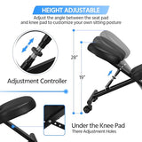 Yaheetech Kneeling Chair Ergonomic Posture Chair for Office Home Standing Work Desk Stool Adjustable Office Chair with Thick Cushion Pad & Flexible Seating Rolling Casters Yaheetech