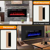 ORALNER 42” Smart WiFi App Controlled Electric Fireplace, Ultra Thin Linear Recessed & Wall Mounted Fireplace Heater with Adjustable Flame Color & Speed, Remote, 12 H Timer (42 INCHES) ORALNER