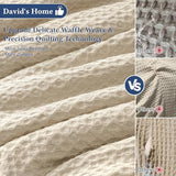 David's Home Waffle Weave Comforter Set 2PCS Twin Size, Soft Breathable Lightweight Cozy Skin-Friendly Warm for All Season, Elegant Aesthetic Home Decor Bedding Set with Pillow Shams, Linen David's Home