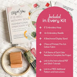 Elly & Grace Christian Embroidery Kit with Embroidery Hoop, Easy Embroidery Kit for Beginners and Adults, Full Embroidery Hoop Kit with Needles and Thread Included (It is Well)