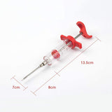 Meat Injector, Plastic Marinade Turkey Injector with 1-oz Capacity 2pcs stainless steel needles by DIMESHY DIMESHY