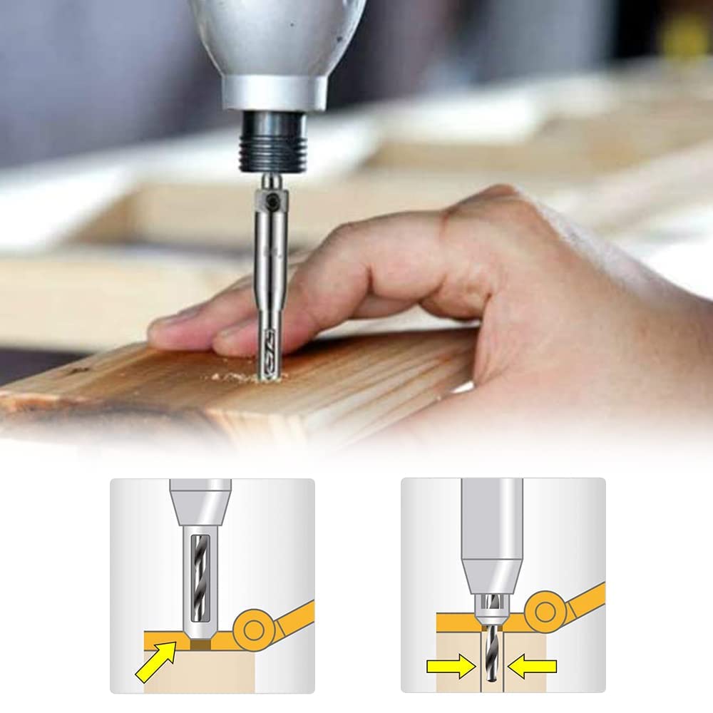 Eyech 4Pcs HSS Door Window Cabinet Self Centering Hinge Drill Bits Set Center Hinge Drill Bit Mill Tool for Opening Hole-5/64 Inch 7/64 Inch 9/64 Inch 11/64 Inch Eyech