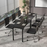 Okeysen Armless Office Desk Chair, Mid Back Ergonomic Swivel Conference Room Chair, Adjustable Height PU Leather Home Desk Chair, Modern Small Rolling Computer Task Chair, Black Okeysen