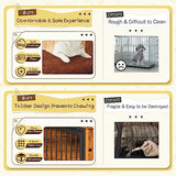 Bigrab Dog Crate Furniture with Thick Cushion, Side End Table Wooden Dog Cage with Double Doors, Chew-Resistant Dog Kennel Dog House Indoor for Small to Large Dog, L Bigrab