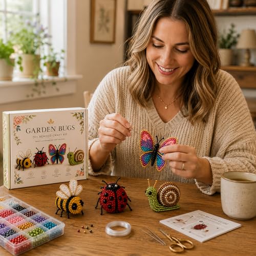 3D Beaded Animal Kit For Adults Tiny 3D Beaded Animals 3D DIY Bead Kit Beading Embroidery Kits 4 Cute Designs Animal Themed Beadwork Kits For Beginners & Craft Enthusiasts With Instructions 4Pcs-E