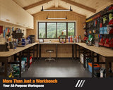 SPECRAFT 84“ Adjustable Heavy Duty Workbench with 4 AC Outlet and 2 USB Ports Power Outlets, 5000 Lbs Capacity, Rubber Wood Top for Garage, Workshop, Office SPECRAFT