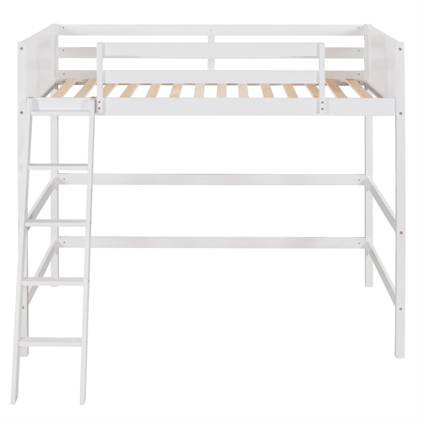 Harper & Bright Designs White Twin Loft Bed for Kids with Ladder - Stylish Wood Frame for Space-Saving Solutions - WoodArtSupply