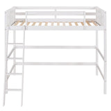Harper & Bright Designs White Twin Loft Bed for Kids with Ladder - Stylish Wood Frame for Space-Saving Solutions Harper & Bright Designs